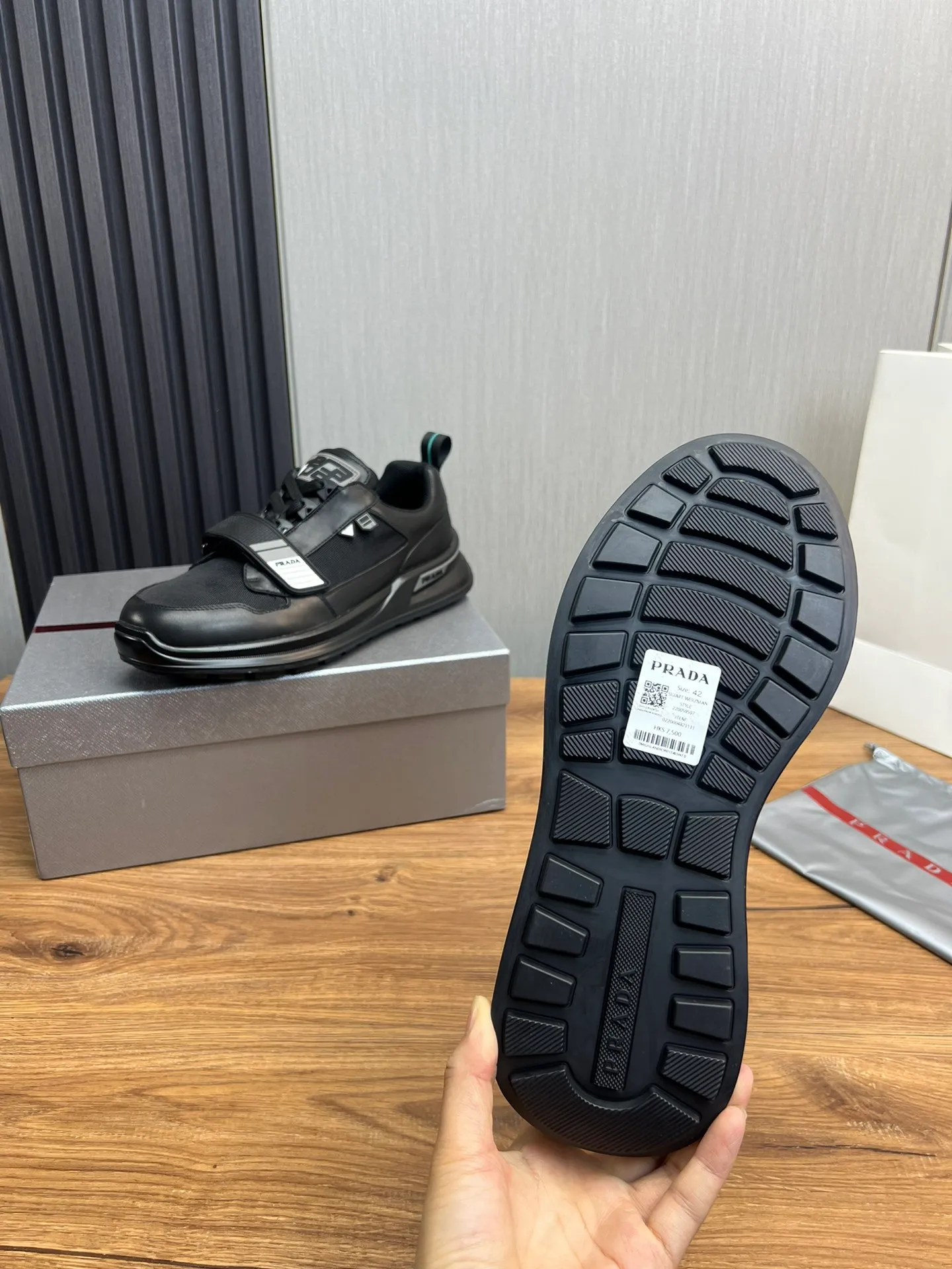 Men's shoes 💰620💰 [PRADA] Men's shoes are popular in the counter, official website is synchronized, high-quality shipments ✔️Original cowhide stitching mesh + cowhide lining, 1🆚1 replica, original original bottom, 38-45 (45 customized, non-refundable)